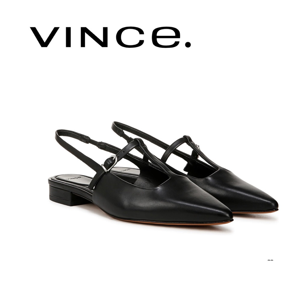 Vince Iliana Leather Slingback Flats, NWT, 9